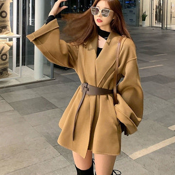 Trench Coat Women's Spring And Autumn Woolen Coat