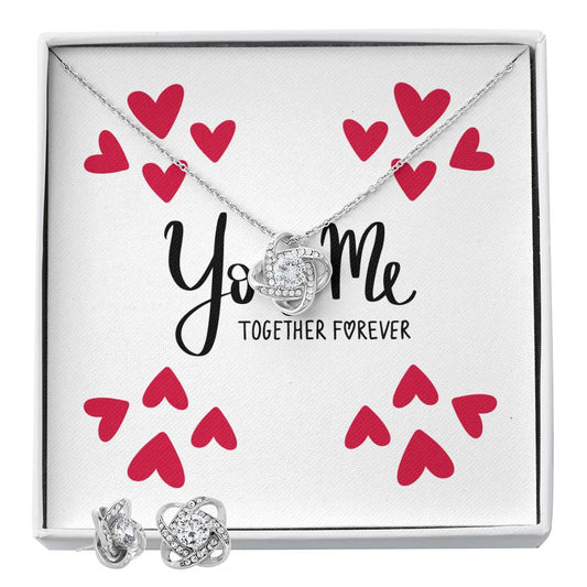 YOU & ME-Love Knot Earring & Necklace Set!