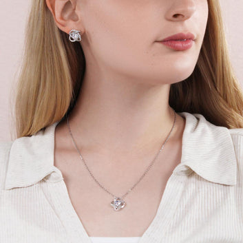 YOU & ME-Love Knot Earring & Necklace Set!