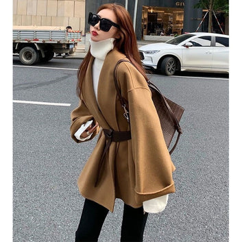 Trench Coat Women's Spring And Autumn Woolen Coat